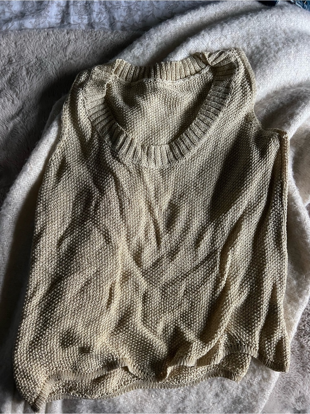SHEIN Sleeveless Crewneck Knit Tank - gold